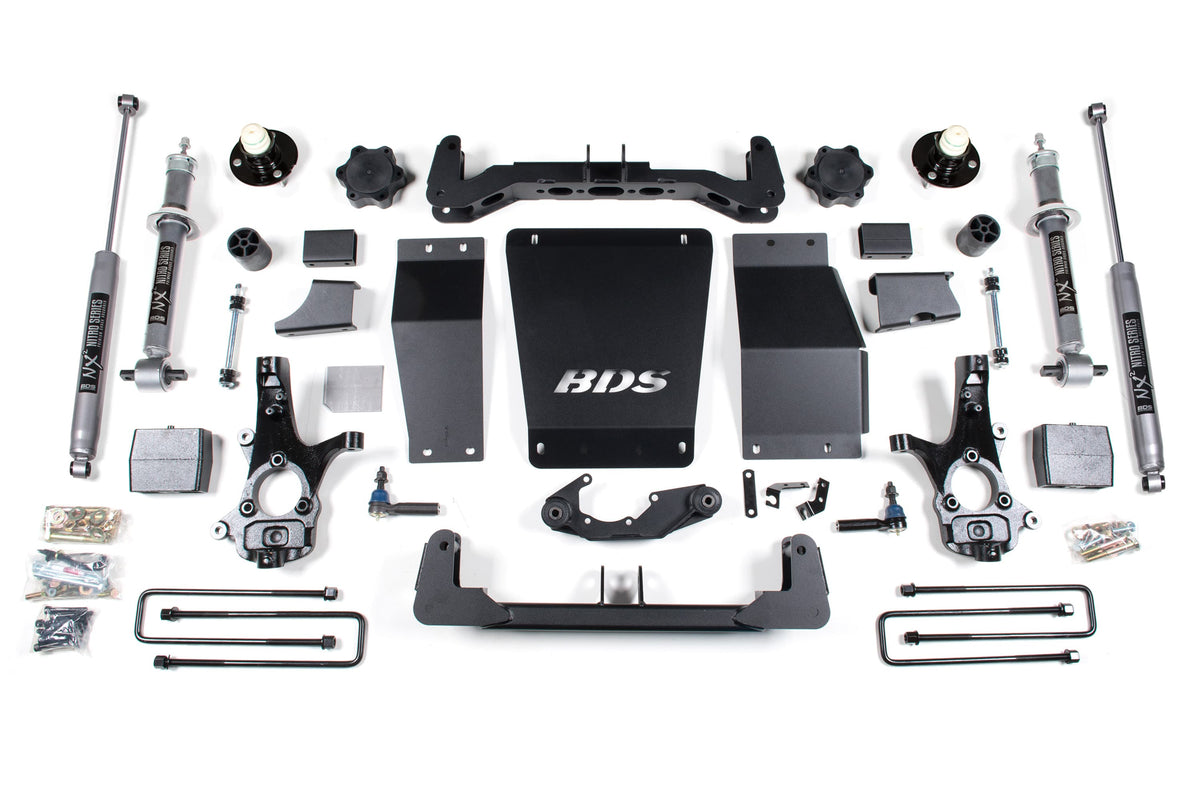 BDS Suspension NA BDS Suspension 717H - 6 Inch Lift Kit Silverado/Sierra 1500 14-18 4WD Cast Steel Control Arm Leaf Springs NX2 Nitro