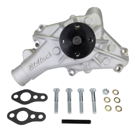 Long Water Pump For Small-Block Chevy  Reverse Rotation  Satin Finish