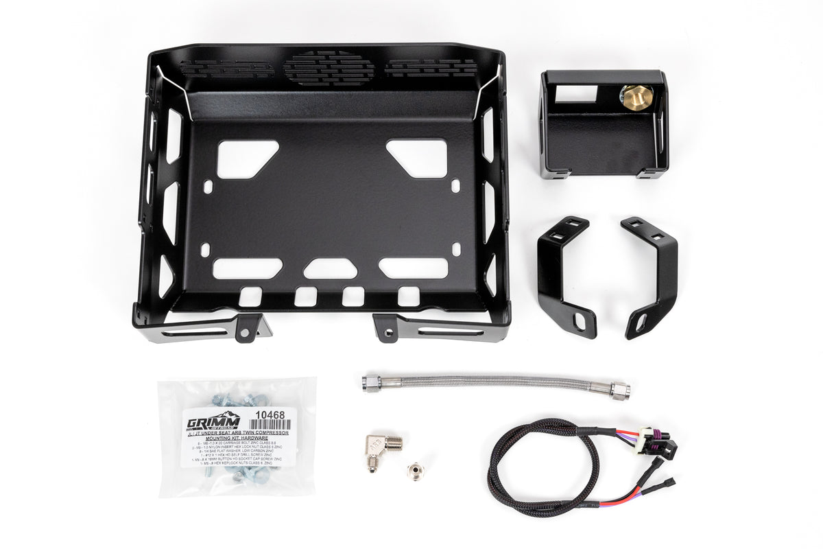 Grimm Offroad 10163 - Jeep Wrangler JL/JLU & Gladiator JT Arb Twin Compressor Under Seat Mounting Bracket Kit Grimm Offroad 1