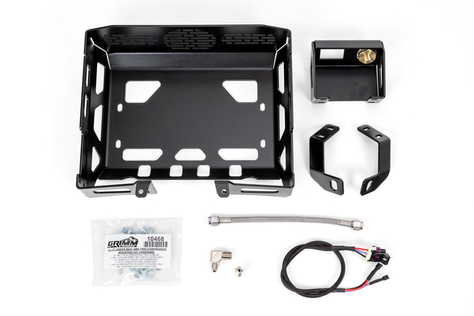 Grimm Offroad 10163 - Jeep Wrangler JL/JLU & Gladiator JT Arb Twin Compressor Under Seat Mounting Bracket Kit Grimm Offroad 1