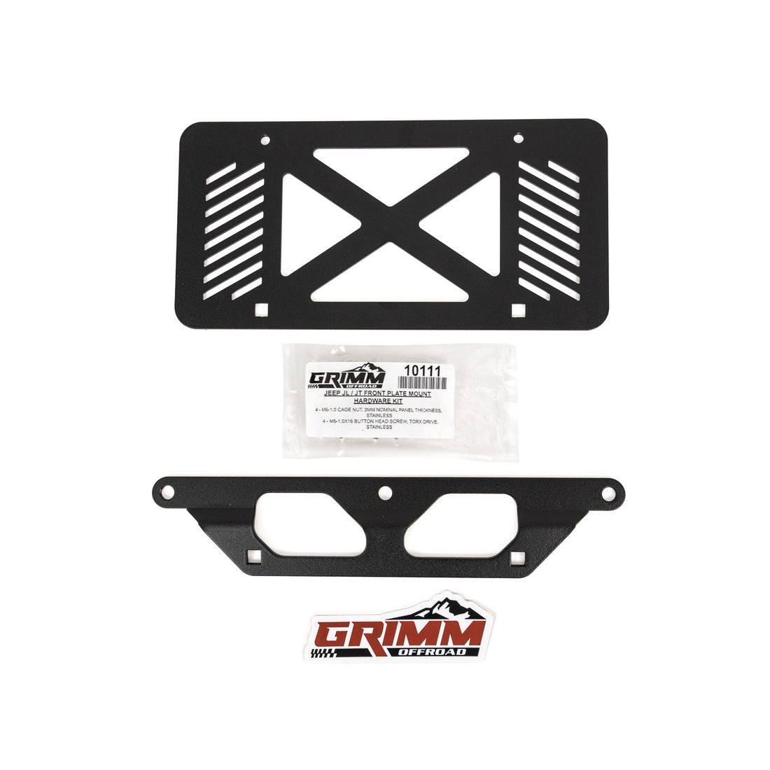 Grimm Offroad 10426 - Bronco Steel Bumper Center Front License Plate Kit Grimm Offroad 1