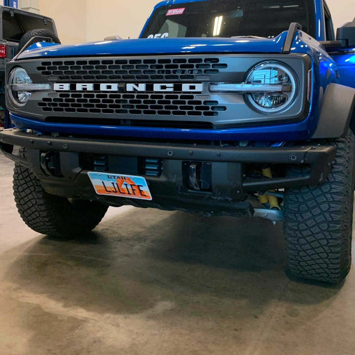 Grimm Offroad 10426 - Bronco Steel Bumper Center Front License Plate Kit Grimm Offroad 3