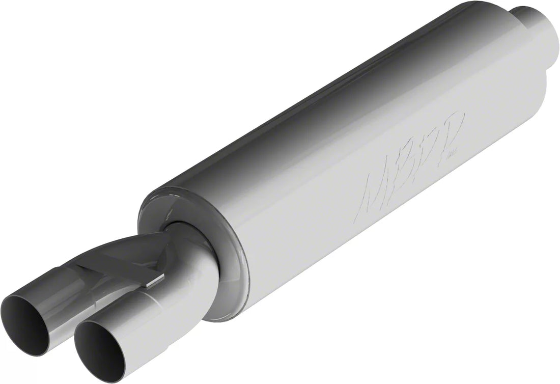 MBRP GP122107 - 3 Inch Exhaust Pipe ID Inlet/Dual 2.5 Inch ID Outlet 30 Inch Chambered Muffler Aluminized Steel MBRP