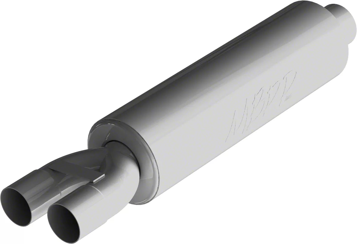 MBRP GP122107 - 3 Inch Exhaust Pipe ID Inlet/Dual 2.5 Inch ID Outlet 30 Inch Chambered Muffler Aluminized Steel MBRP