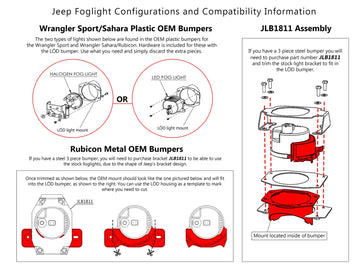 LoD Offroad JLB1811 - JL/JT LED Mount Kit 1