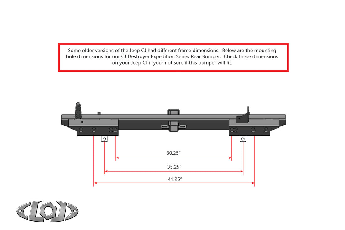 LoD Offroad JRB7621 - CJ Expedition Rear Bumper Only 1