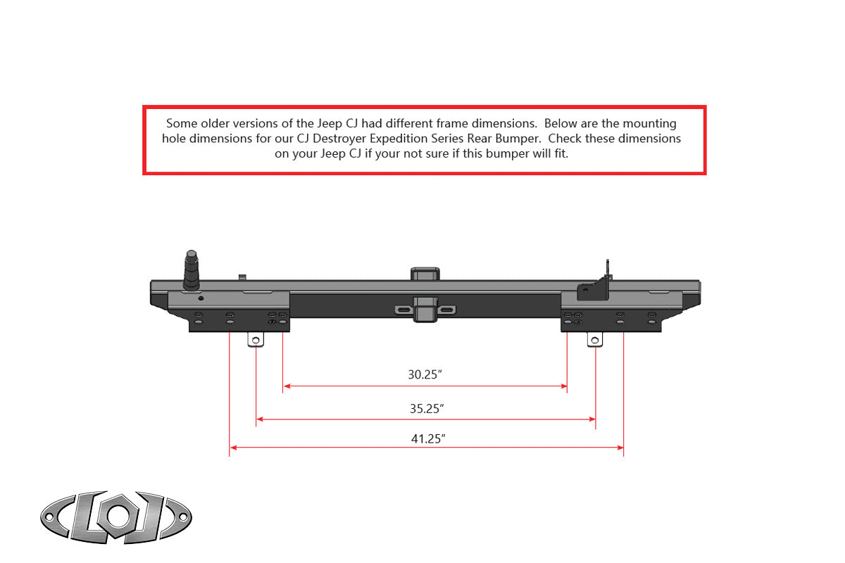 LoD Offroad JRB7621 - CJ Expedition Rear Bumper Only 1