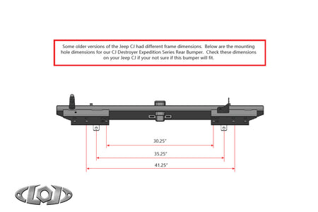 LoD Offroad JRB7621 - CJ Expedition Rear Bumper Only 1