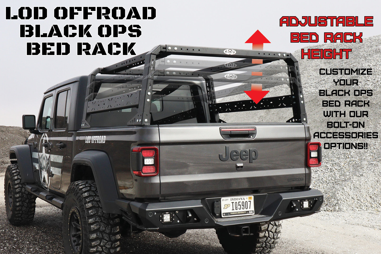 LoD Offroad JRR2021 - JT Black Ops Bed Rack 1