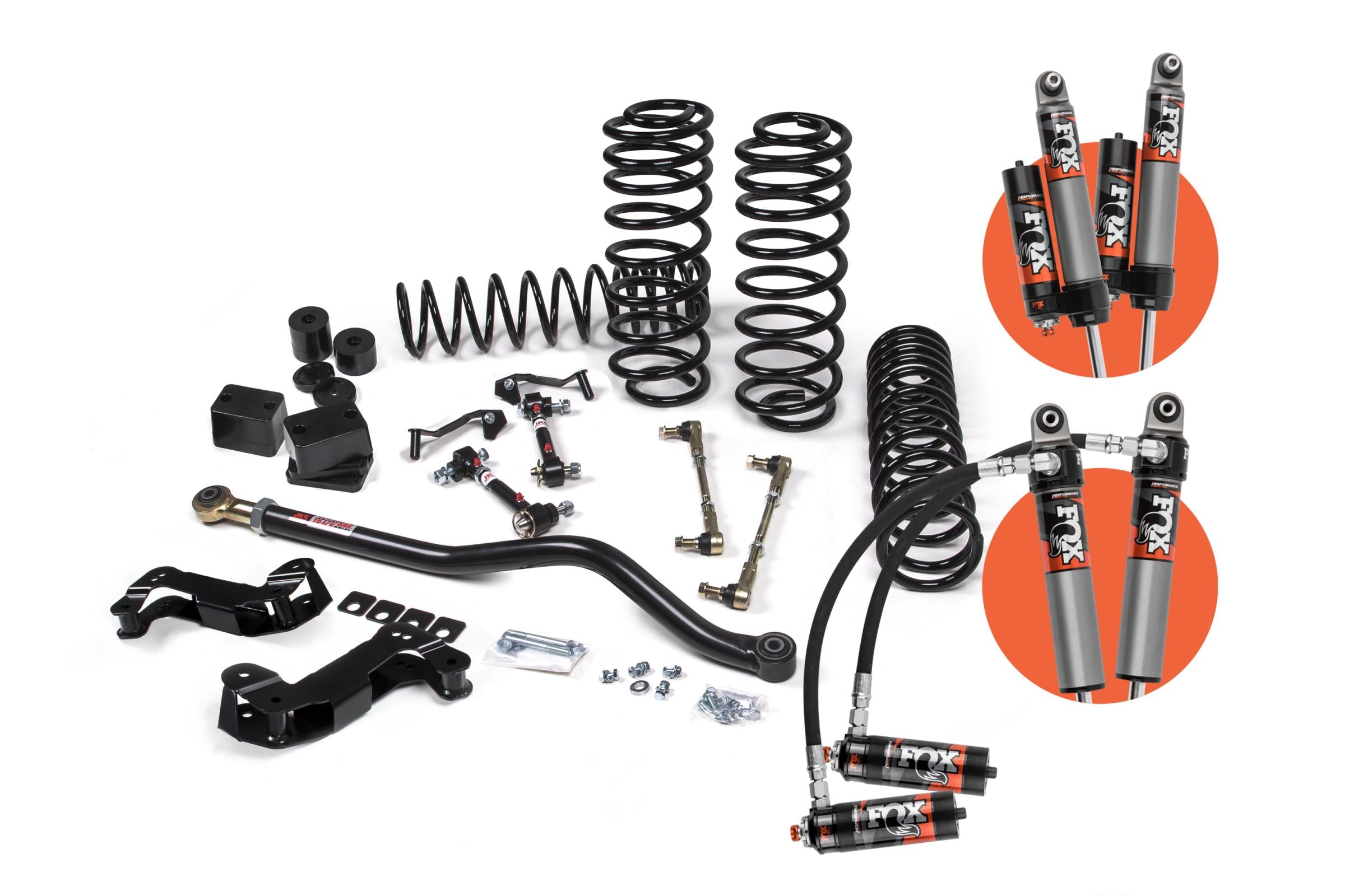 JKS Manufacturing JSPEC137K - 2018-2024 Jeep Wrangler JL J-Kontrol 2.5 Inch Lift Kit 4 Door w/JSpec Shocks Standard Rate Coils JSPEC