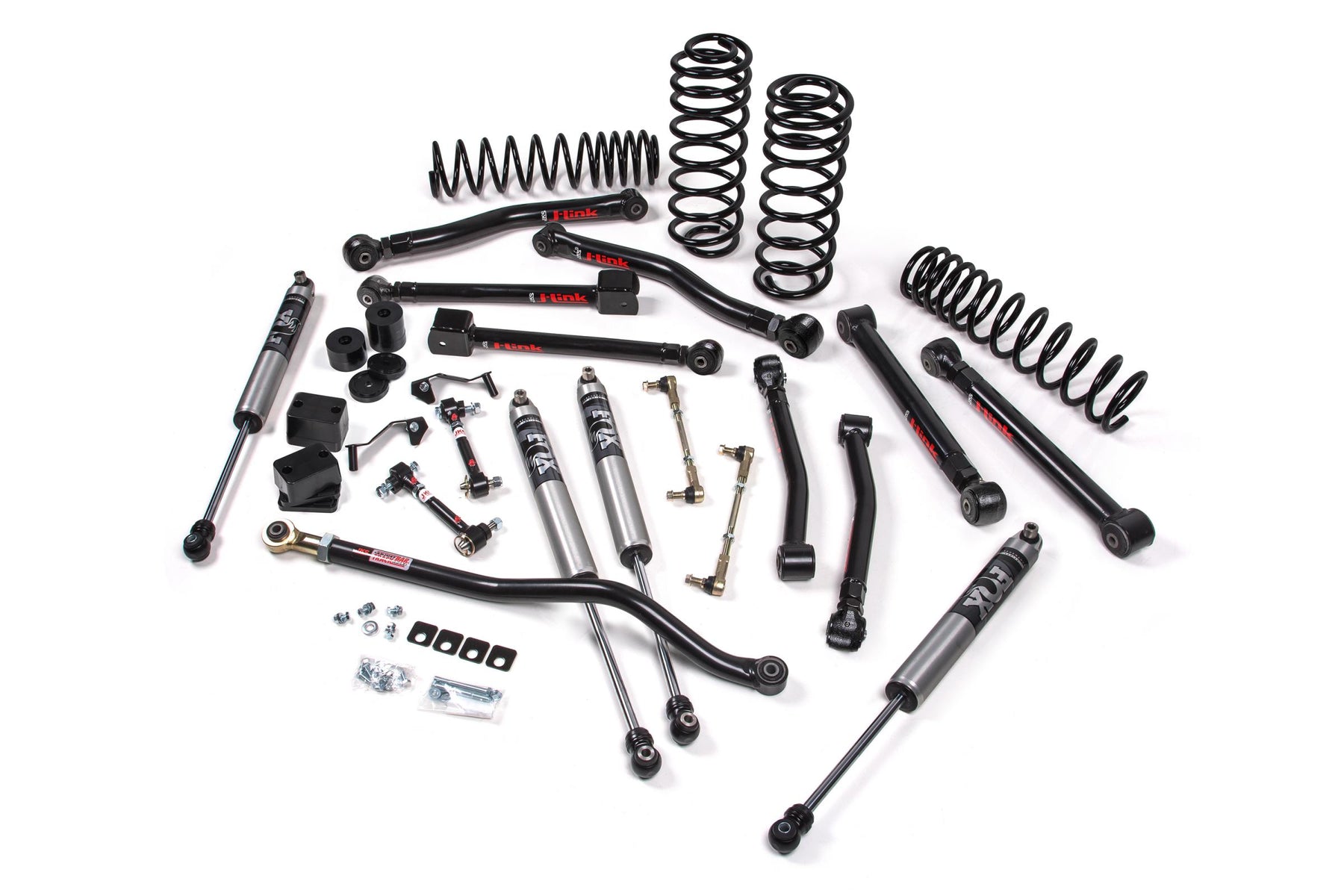 JKS JSPEC189KFP 3 Inch J-Krawl System Rubber Fox 2.0 Performance Series Shocks Front/Rear Standard Rate Coils