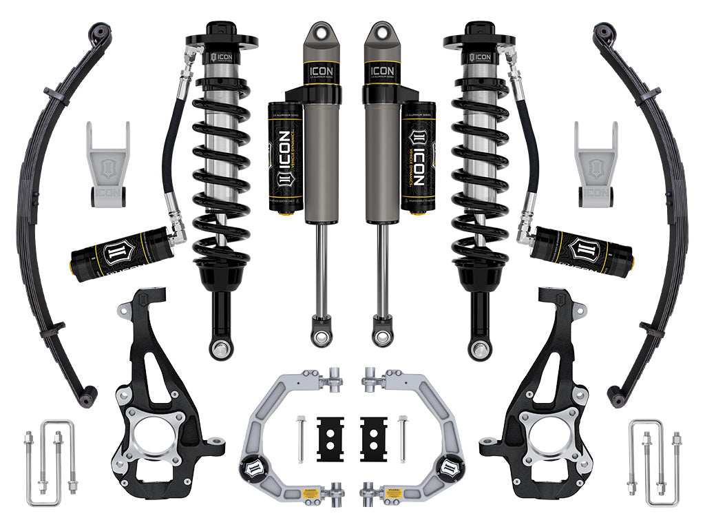 ICON Vehicle Dynamics K93143L - 21-24 FORD F150 4WD 3.5-4.5" STAGE 3 SUSPENSION SYS BILLET UCA / LEAF PACK 2