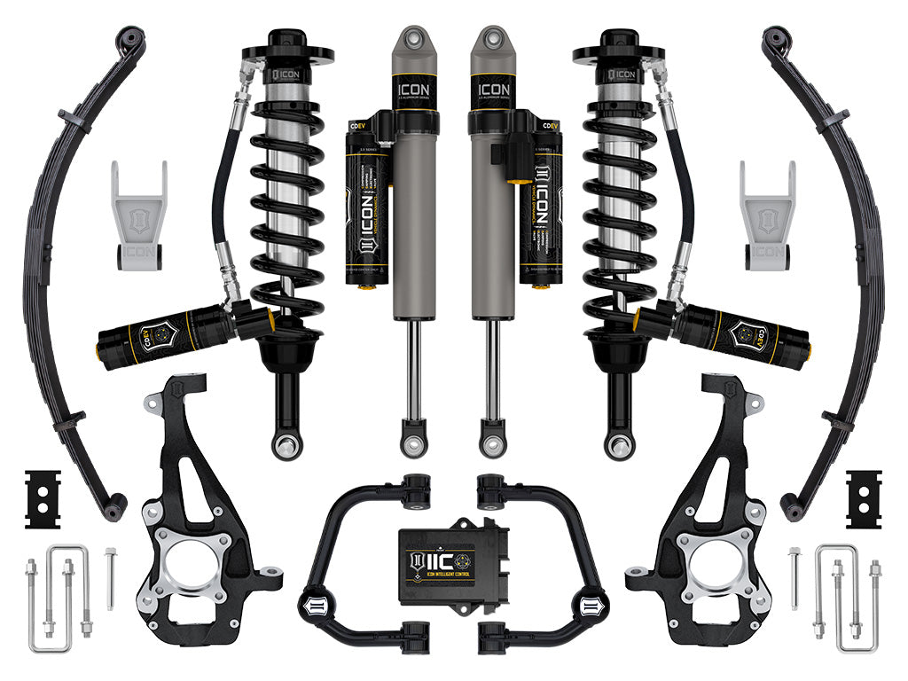 ICON Vehicle Dynamics K93145TL - 21-24 FORD F150 4WD 3.5-4.5" STAGE 5 SUSPENSION SYS TUBULAR UCA / LEAF PACK 8