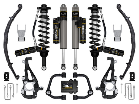ICON Vehicle Dynamics K93145TL - 21-24 FORD F150 4WD 3.5-4.5" STAGE 5 SUSPENSION SYS TUBULAR UCA / LEAF PACK 8