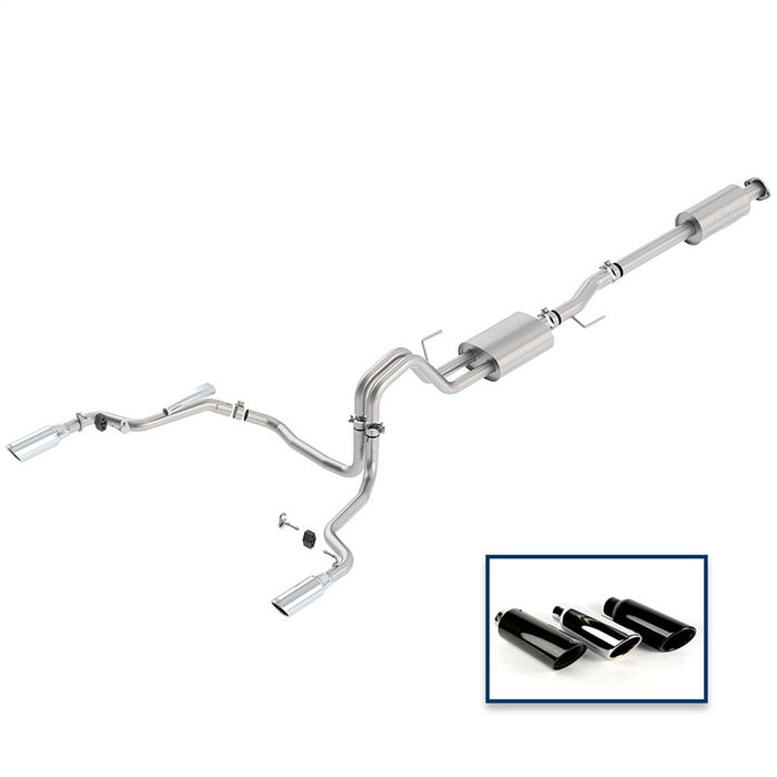 Ford Performance Parts M-5200-F1550DSCA - 2015-2020 F-150 2.7L, 3.5L & 5.0L Sport Exhaust System-Rear Exit, Chrome Tips 1