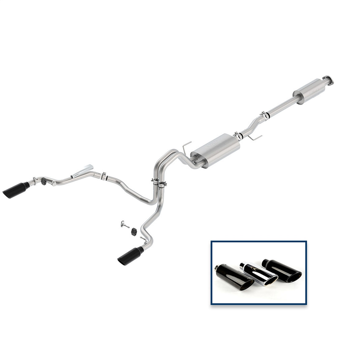 Ford Performance Parts M-5200-F1550DTBA - 2015-2020 F-150 Tour Exhaust System- Rear Exit-Black Tip 1