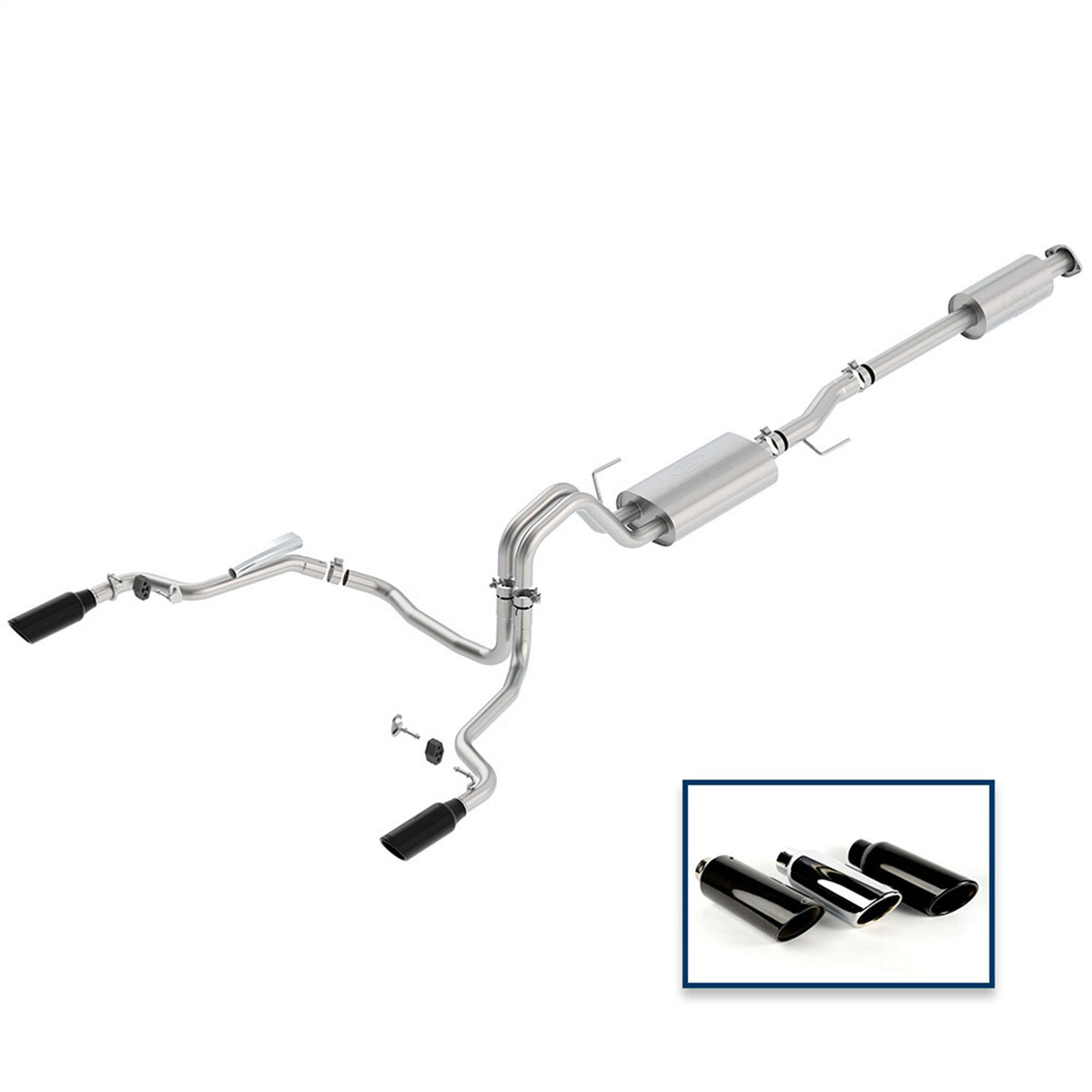 Ford Performance Parts M-5200-F1550DTBA - 2015-2020 F-150 Tour Exhaust System- Rear Exit-Black Tip 1