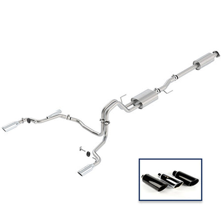 Ford Performance Parts M-5200-F1550DSCA - 2015-2020 F-150 2.7L, 3.5L & 5.0L Sport Exhaust System-Rear Exit, Chrome Tips 2