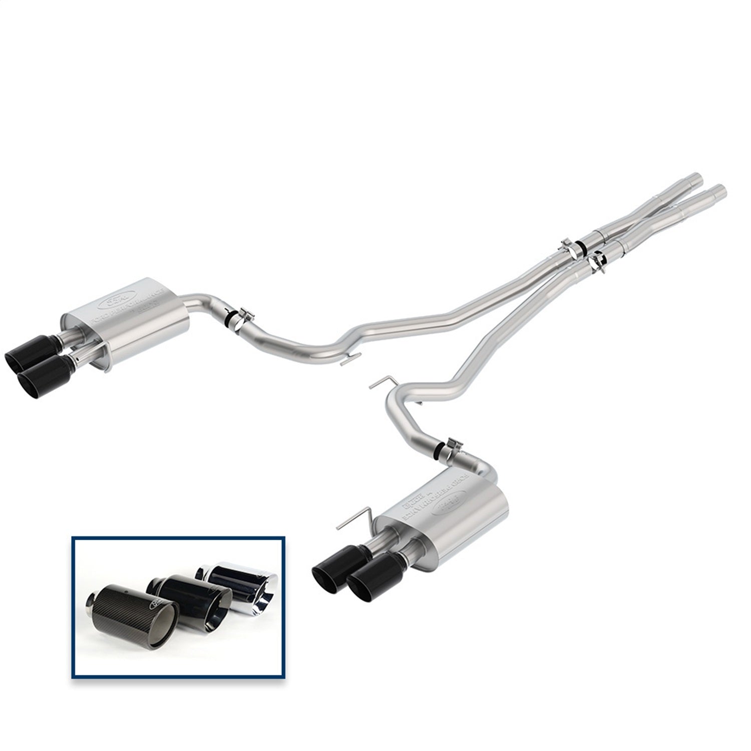 Ford Performance Parts M-5200-M8EBA - 2018-2023 Mustang GT 5.0L Cat-Back Extreme Exhaust System With Black Chrome Tips 3
