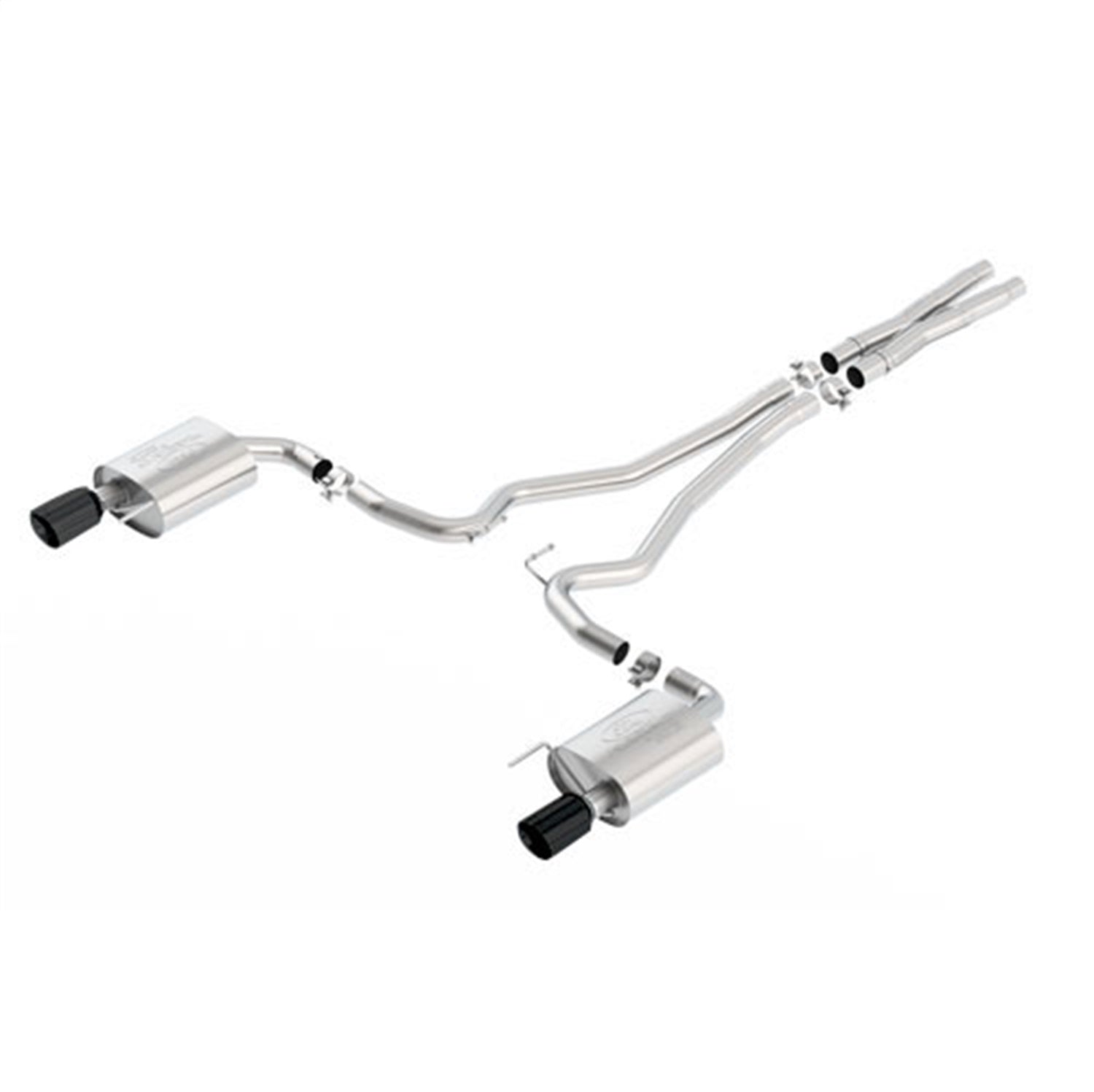 Ford Performance Parts M-5200-M8SB - 2015-2017 Mustang GT 5.0L Cat Back Sport Exhaust System-Black Chrome Tips 1