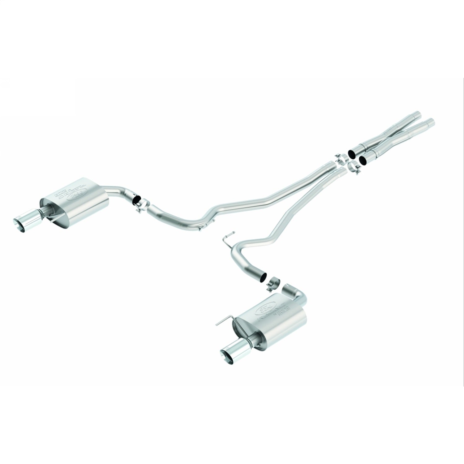 Ford Performance Parts M-5200-M8TC - 2015-2017 Mustang GT 5.0L Cat Back Touring Exhaust System-Chrome Tips 2