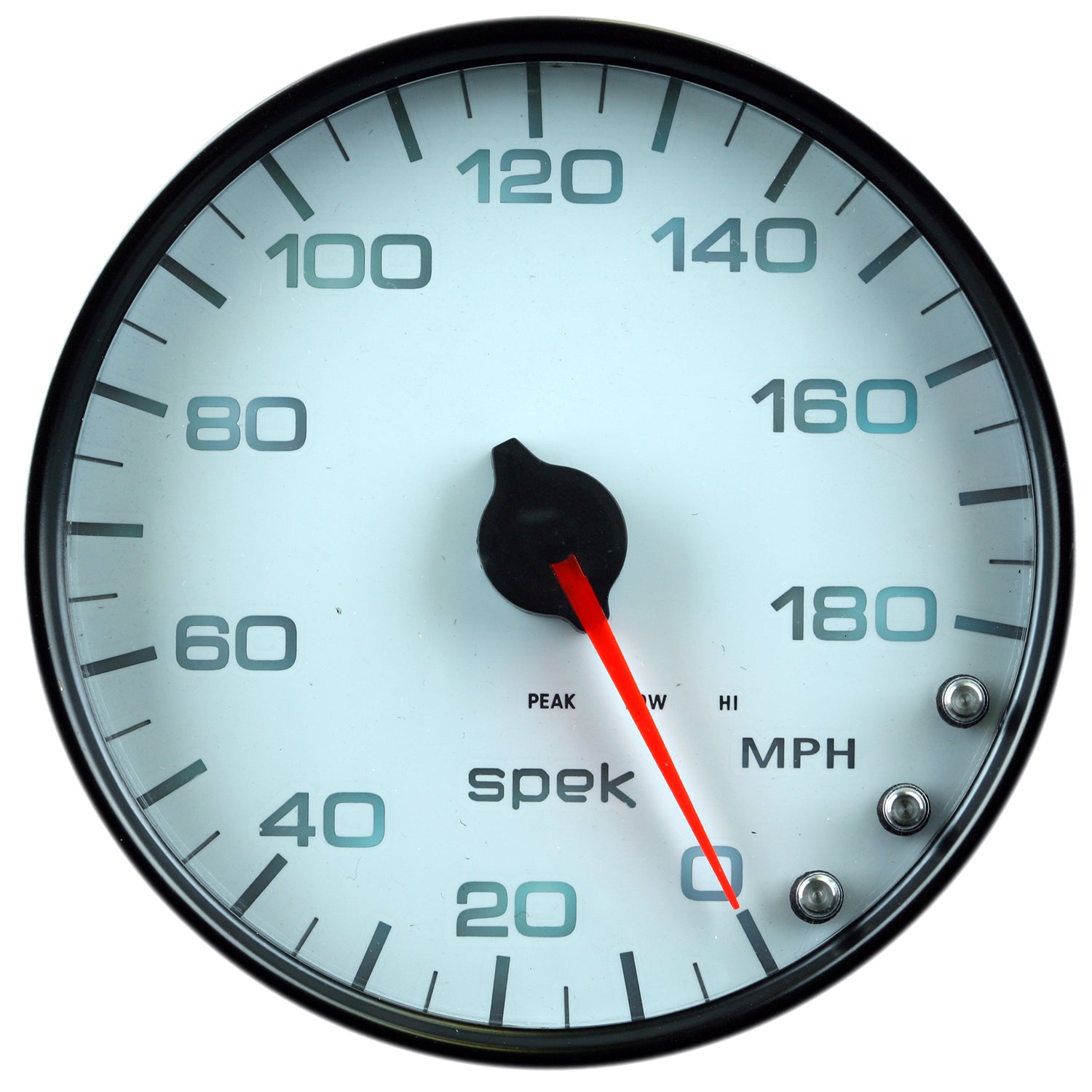 AutoMeter P23012 - GAUGE, SPEEDOMETER, 5", 180 MPH, ELEC. PROGRAMMABLE, WHITE/BLACK, SPEK-PRO 4