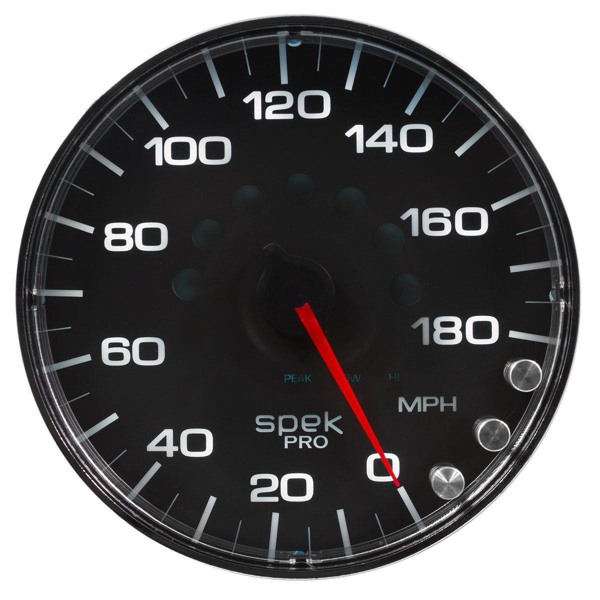 AutoMeter P230318 - GAUGE, SPEEDOMETER, 5", 180 MPH, ELEC. PROGRAMMABLE, BLACK/CHROME, SPEK-PRO 3