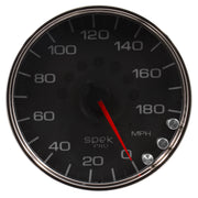 AutoMeter P23031 - GAUGE, SPEEDOMETER, 5", 180 MPH, ELEC. PROGRAMMABLE, BLACK/CHROME, SPEK-PRO 4