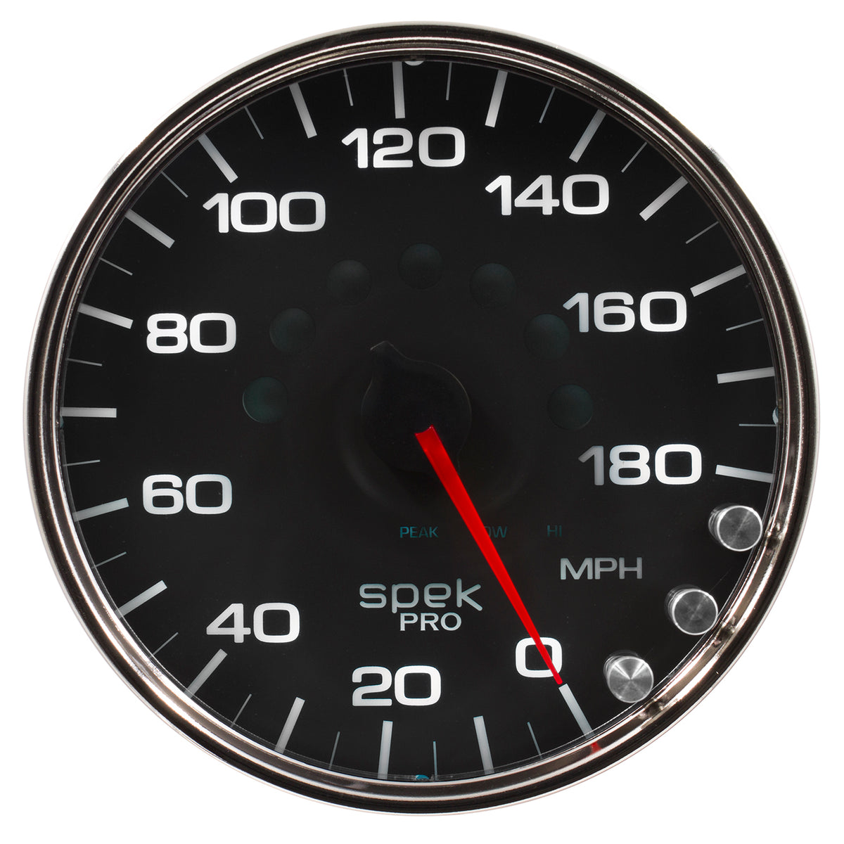 AutoMeter P23031 - GAUGE, SPEEDOMETER, 5", 180 MPH, ELEC. PROGRAMMABLE, BLACK/CHROME, SPEK-PRO 3
