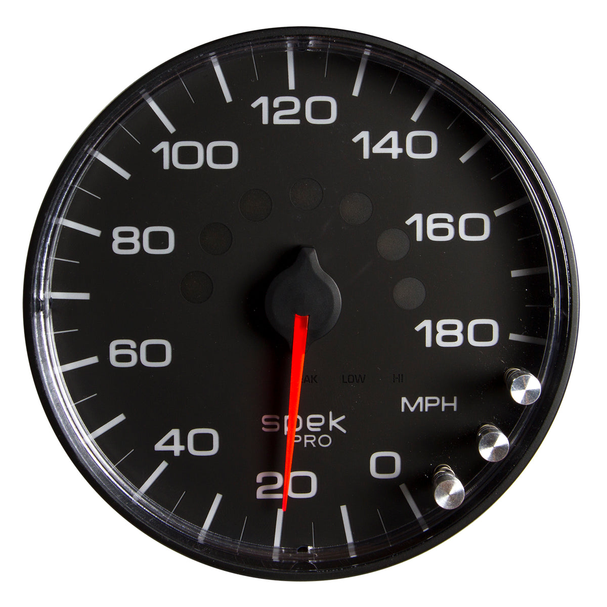 AutoMeter P230328 - GAUGE, SPEEDOMETER, 5", 180 MPH, ELEC. PROGRAMMABLE, BLACK/BLACK, SPEK-PRO 3