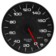 AutoMeter P23032 - GAUGE, SPEEDOMETER, 5", 180 MPH, ELEC. PROGRAMMABLE, BLACK/BLACK, SPEK-PRO 3