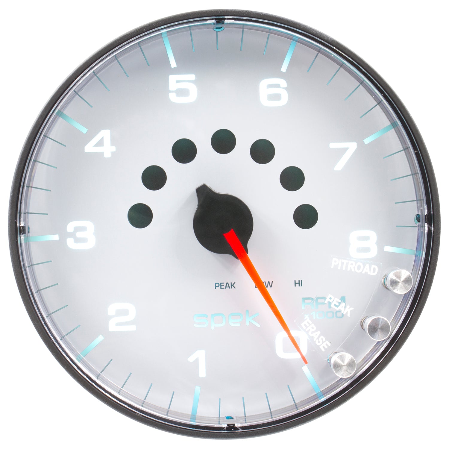 AutoMeter P238128 - GAUGE, TACHOMETER, 5", 8K RPM, W/SHIFT LIGHT & PEAK MEM, WHITE/BLACK, SPEK-PRO 3