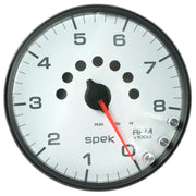 AutoMeter P23812 - GAUGE, TACHOMETER, 5", 8K RPM, W/SHIFT LIGHT & PEAK MEM, WHITE/BLACK, SPEK-PRO 3