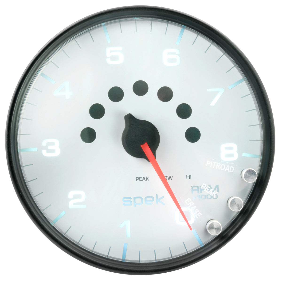 AutoMeter P23812 - GAUGE, TACHOMETER, 5", 8K RPM, W/SHIFT LIGHT & PEAK MEM, WHITE/BLACK, SPEK-PRO 4