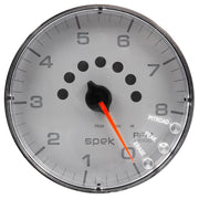 AutoMeter P238218 - GAUGE, TACHOMETER, 5", 8K RPM, W/SHIFT LIGHT & PEAK MEM, SILVER/CHROME, SPEK-PRO 5