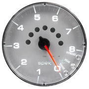 AutoMeter P238218 - GAUGE, TACHOMETER, 5", 8K RPM, W/SHIFT LIGHT & PEAK MEM, SILVER/CHROME, SPEK-PRO 3