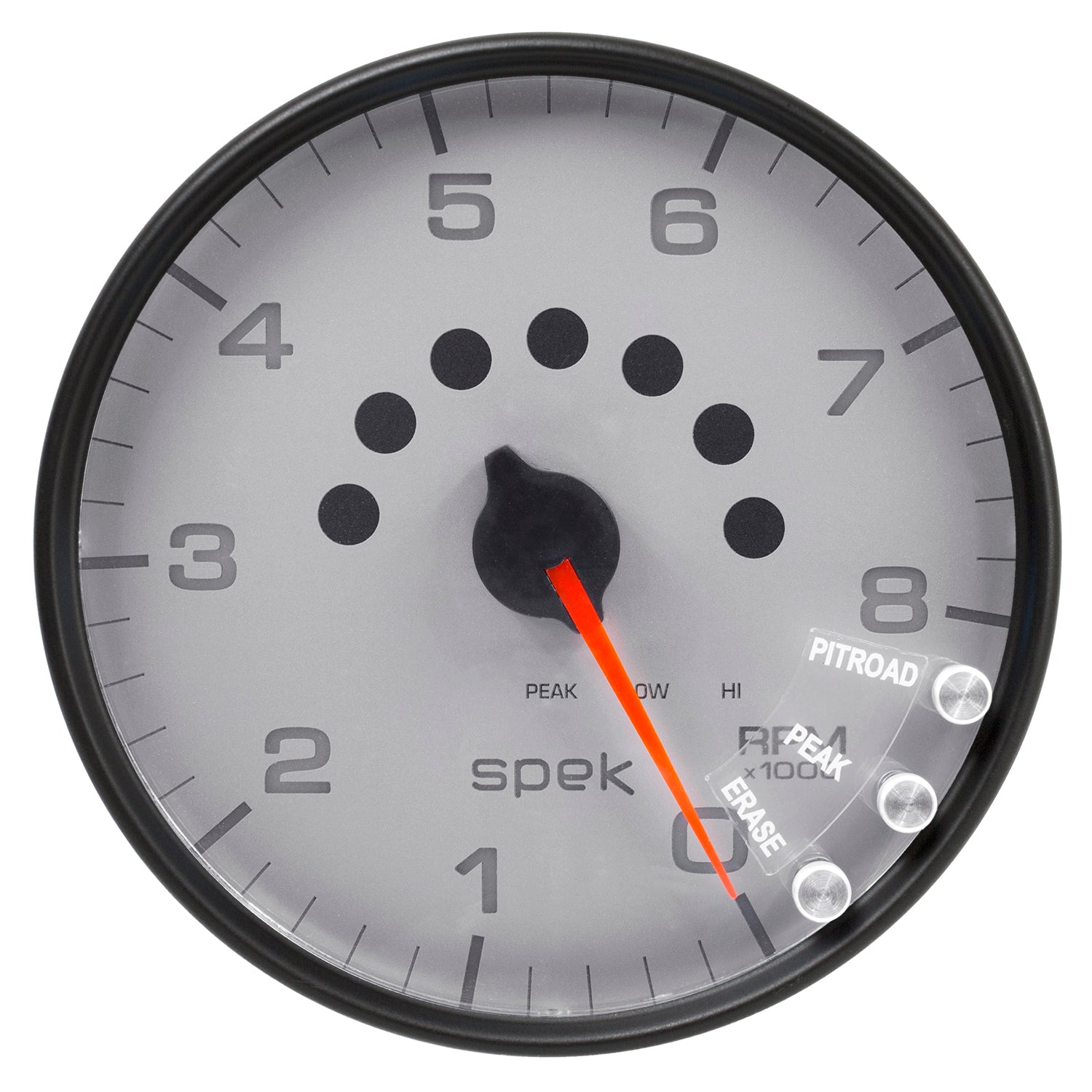 AutoMeter P23822 - GAUGE, TACHOMETER, 5", 8K RPM, W/SHIFT LIGHT & PEAK MEM, SILVER/BLACK, SPEK-PRO 4