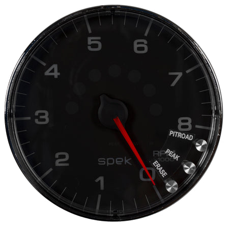 AutoMeter P238318 - GAUGE, TACHOMETER, 5", 8K RPM, W/SHIFT LIGHT & PEAK MEM, BLACK/CHROME, SPEK-PRO 4