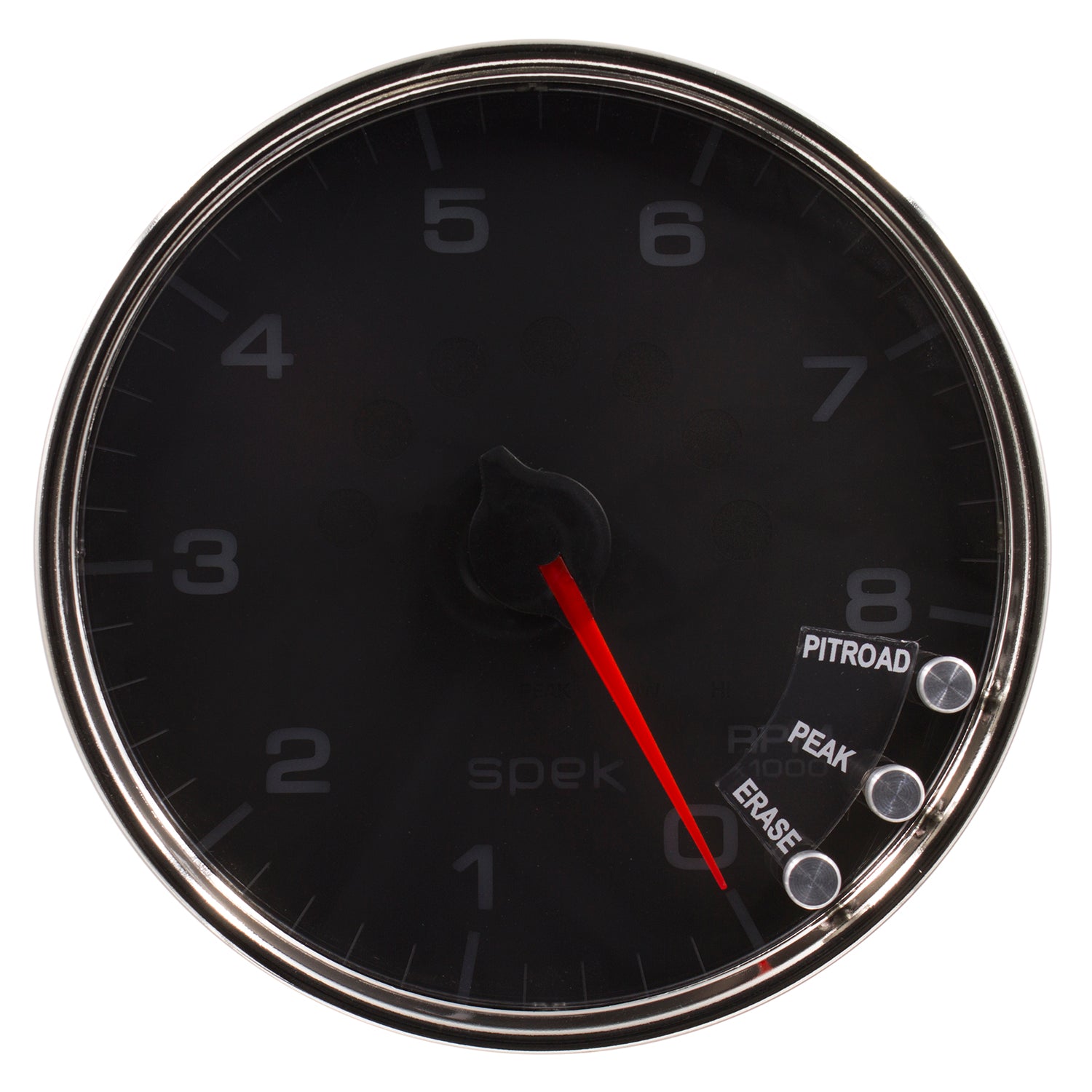 AutoMeter P23831 - GAUGE, TACHOMETER, 5", 8K RPM, W/SHIFT LIGHT & PEAK MEM, BLACK/CHROME, SPEK-PRO 4