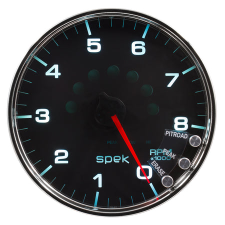 AutoMeter P23831 - GAUGE, TACHOMETER, 5", 8K RPM, W/SHIFT LIGHT & PEAK MEM, BLACK/CHROME, SPEK-PRO 3
