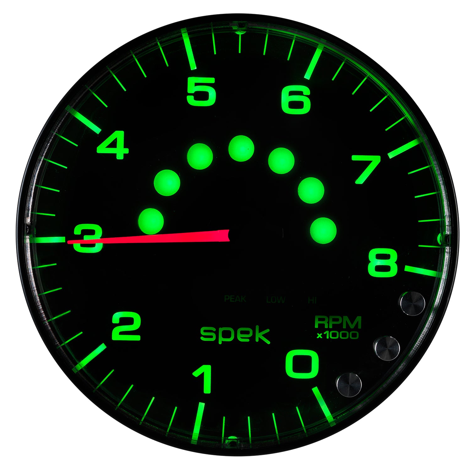 AutoMeter P238328 - GAUGE, TACHOMETER, 5", 8K RPM, W/SHIFT LIGHT & PEAK MEM, BLACK/BLACK, SPEK-PRO 4