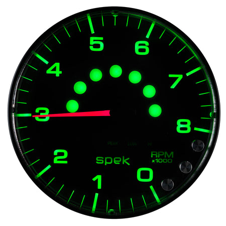 AutoMeter P238328 - GAUGE, TACHOMETER, 5", 8K RPM, W/SHIFT LIGHT & PEAK MEM, BLACK/BLACK, SPEK-PRO 4