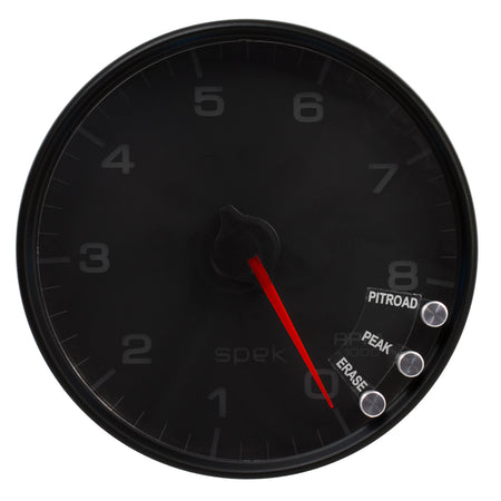 AutoMeter P23832 - GAUGE, TACHOMETER, 5", 8K RPM, W/SHIFT LIGHT & PEAK MEM, BLACK/BLACK, SPEK-PRO 4