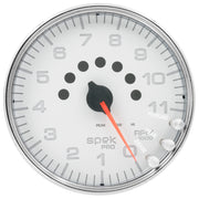 AutoMeter P23911 - GAUGE, TACHOMETER, 5", 11K RPM, W/SHIFT LIGHT & PEAK MEM, WHITE/CHROME, SPEK-PRO 1