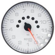 AutoMeter P239128 - GAUGE, TACHOMETER, 5", 11K RPM, W/SHIFT LIGHT & PEAK MEM, WHITE/BLACK, SPEK-PRO 3