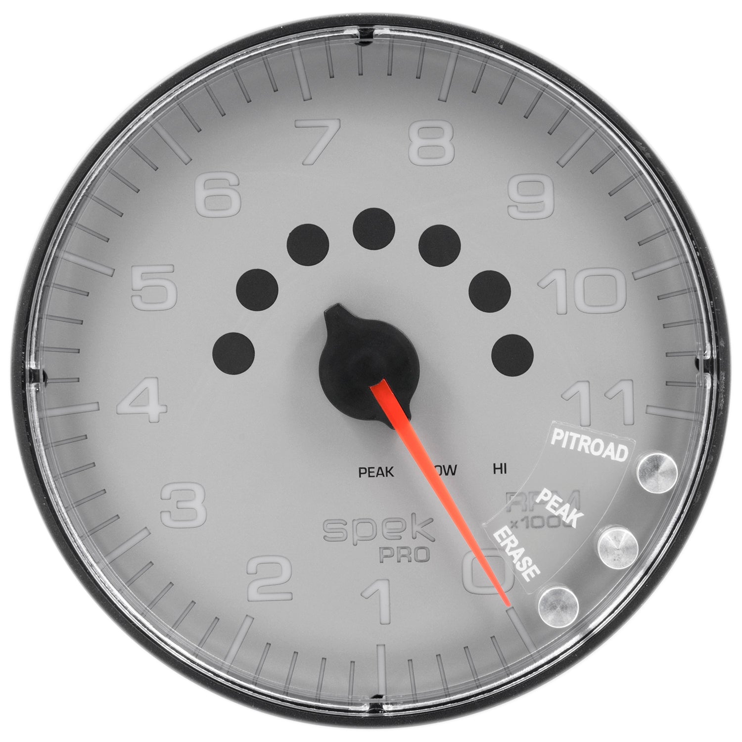 AutoMeter P239228 - GAUGE, TACHOMETER, 5", 11K RPM, W/SHIFT LIGHT & PEAK MEM, SILVER/BLACK, SPEK-PRO 3