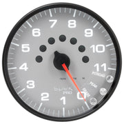AutoMeter P23922 - GAUGE, TACHOMETER, 5", 11K RPM, W/SHIFT LIGHT & PEAK MEM, SILVER/BLACK, SPEK-PRO 4