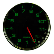 AutoMeter P23931 - GAUGE, TACHOMETER, 5", 11K RPM, W/SHIFT LIGHT & PEAK MEM, BLACK/CHROME, SPEK-PRO 2