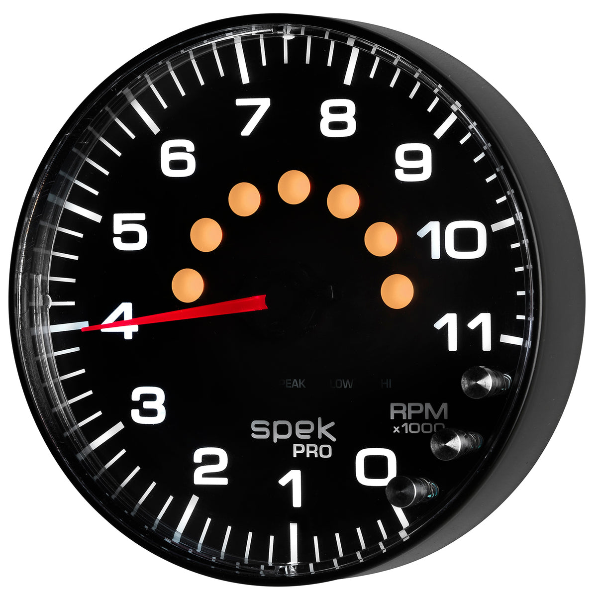AutoMeter P239328 - GAUGE, TACHOMETER, 5", 11K RPM, W/SHIFT LIGHT & PEAK MEM, BLACK/BLACK, SPEK-PRO 1