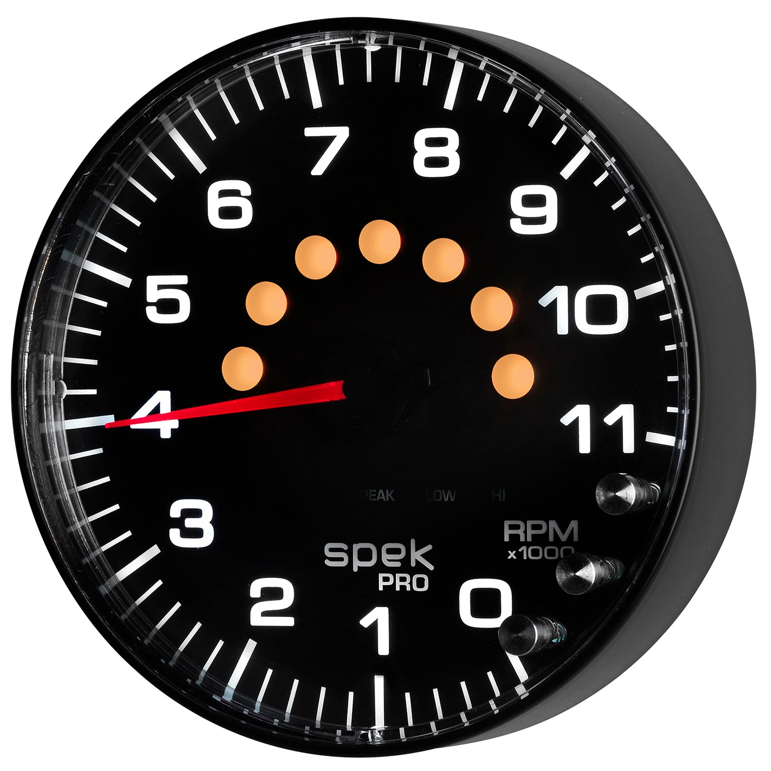 AutoMeter P239328 - GAUGE, TACHOMETER, 5", 11K RPM, W/SHIFT LIGHT & PEAK MEM, BLACK/BLACK, SPEK-PRO 1